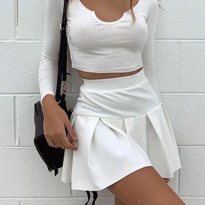 Pleated Tennis Mini Skirt